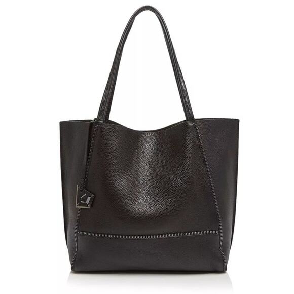 Botkier Soho Heavy Grained Black Pebble Exposed Zipper Leather Tote  MSRP $295 - Picture 1 of 11